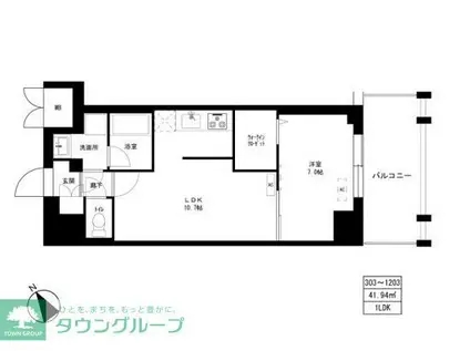 東京マンション(1LDK/10階)の間取り写真