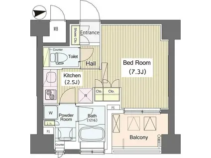 I-SUITEHIGASHINAKANO(1K/1階)の間取り写真