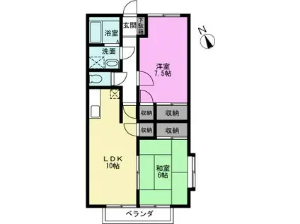アルバT・I(2LDK/1階)の間取り写真