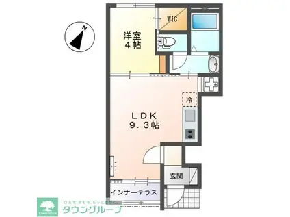 GRAND POIRE(1LDK/1階)の間取り写真