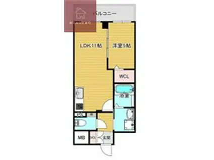 VITA荒本(1LDK/5階)の間取り写真