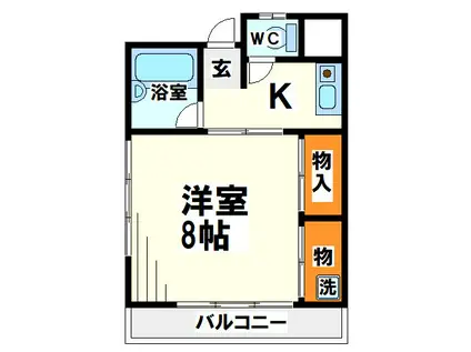 E-RIVER CHOFU(1K/3階)の間取り写真