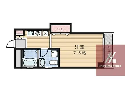 LA HAL(1K/5階)の間取り写真