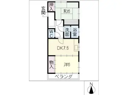 TREコダマビル(2DK/3階)の間取り写真