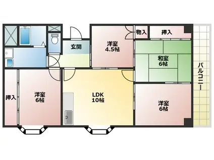 三幸フェニックスハイツ(4LDK/4階)の間取り写真