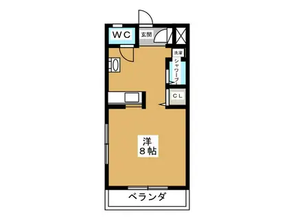 ビラミコノス(ワンルーム/3階)の間取り写真