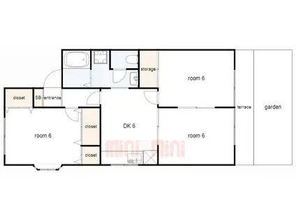 メゾン・ド・クレール(3DK/1階)の間取り写真