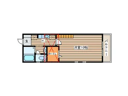 サンホームI(1K/1階)の間取り写真