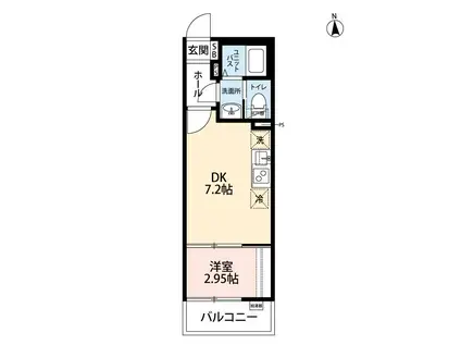 LUXIS清瀬(1DK/3階)の間取り写真