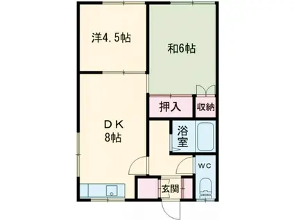 サンシャイン富岡I(2DK/2階)の間取り写真