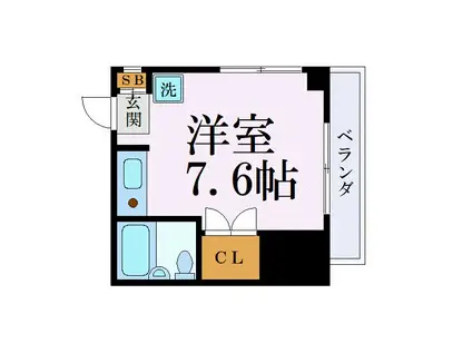 メゾン・ブランシェ(ワンルーム/2階)の間取り写真