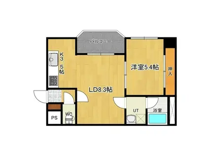 アーバンハイツ(1LDK/1階)の間取り写真