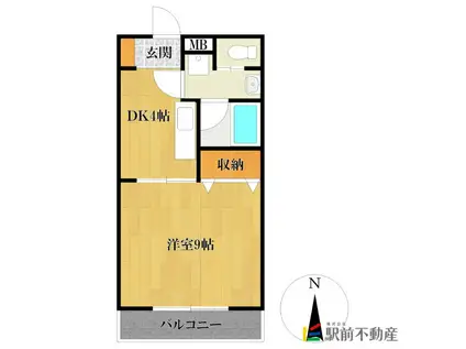 MAPLE COURT I(1K/2階)の間取り写真