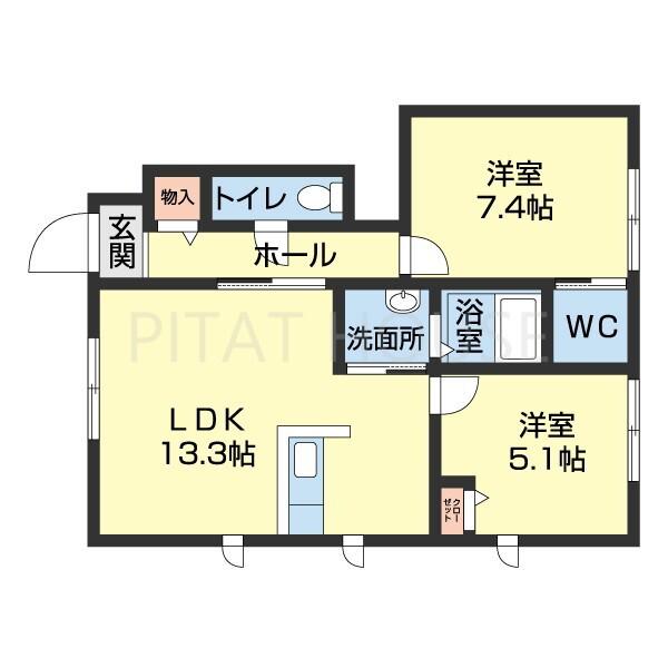 アン・セリジェ(2LDK/1階)の間取り写真