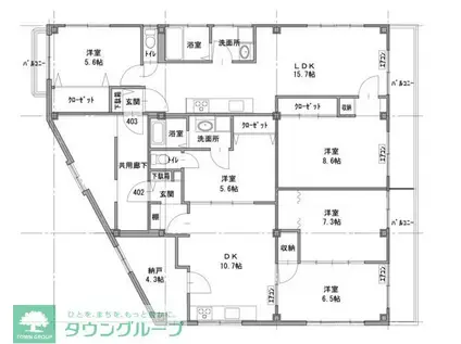 吉澤ビル(4LDK/4階)の間取り写真