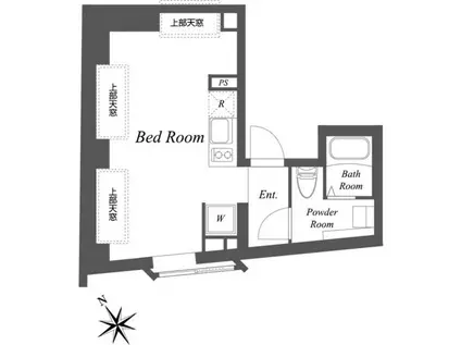 EXAM中目黒III(ワンルーム/4階)の間取り写真