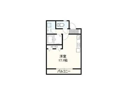 FIORE棟高(ワンルーム/1階)の間取り写真