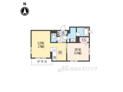 シャーメゾンソレイユ(1LDK/1階)の間取り写真