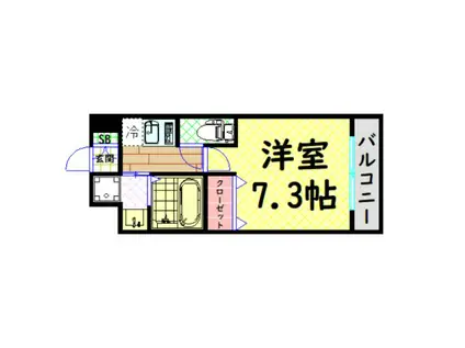 LIVIAZ NAMBA AIRY(1K/8階)の間取り写真