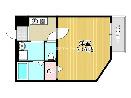 カーサクレスト清水II(1K/2階)の間取り写真