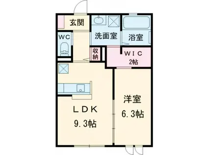 スタシオン神野(1LDK/1階)の間取り写真