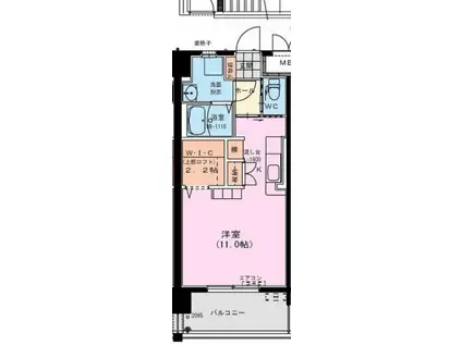 サンライズコート(ワンルーム/8階)の間取り写真