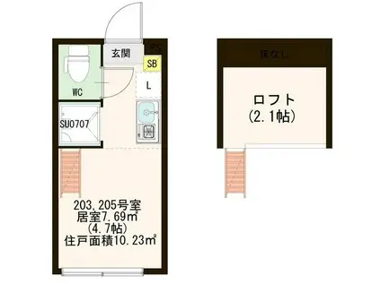 マルシエール西早稲田(ワンルーム/2階)の間取り写真
