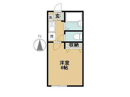 ファミーユ早稲田(1K/1階)の間取り写真