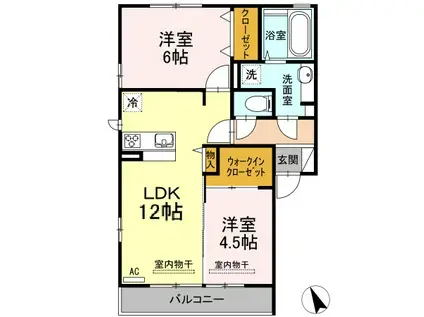 フォルトゥーナ(2LDK/1階)の間取り写真