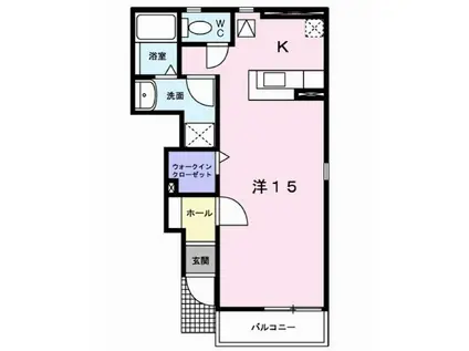 シーホーク(1K/1階)の間取り写真