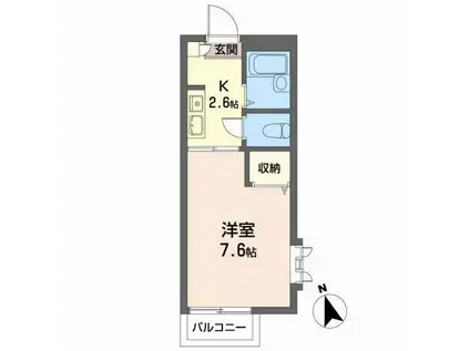 セフィラS(1K/2階)の間取り写真