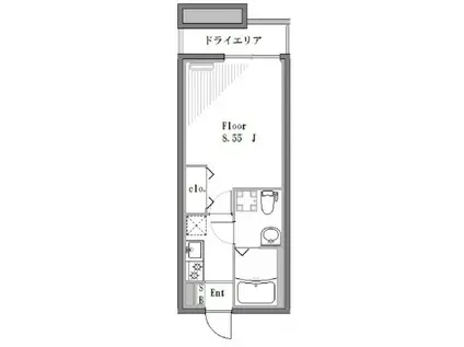 アーバンステージ方南町(1K/B1階)の間取り写真