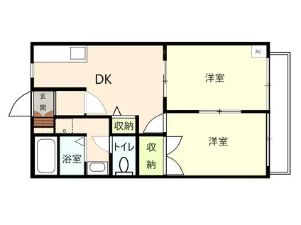 DIAS 21(2DK/1階)の間取り写真