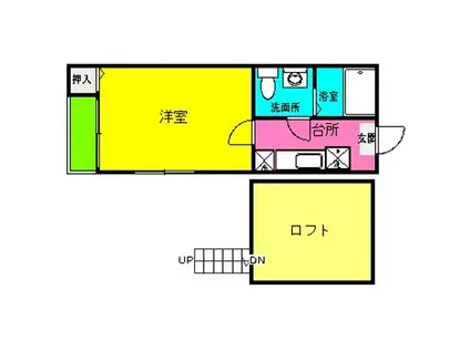 レジデンス博多東(1K/2階)の間取り写真