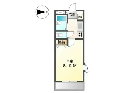 クオリティーV(1K/3階)の間取り写真