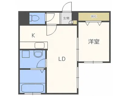 LUXIS S5デコ(1LDK/3階)の間取り写真