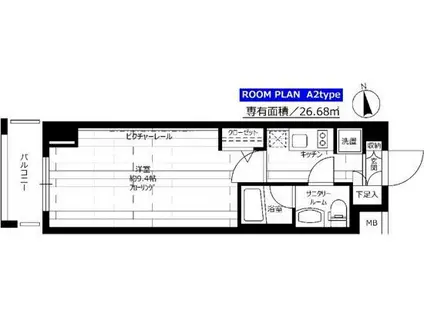 ステージファースト新御徒町(1K/6階)の間取り写真