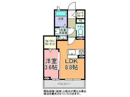 BEREO G.O.N(1LDK/3階)の間取り写真