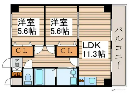 コート明円(2LDK/3階)の間取り写真