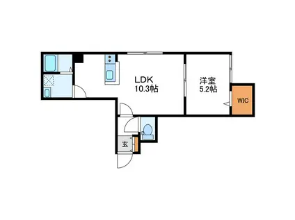 EAGLE N36 イーグルN36(1LDK/1階)の間取り写真