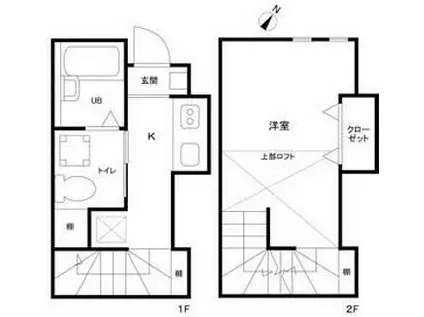 カーサ・プリマベーラ(1K/1階)の間取り写真