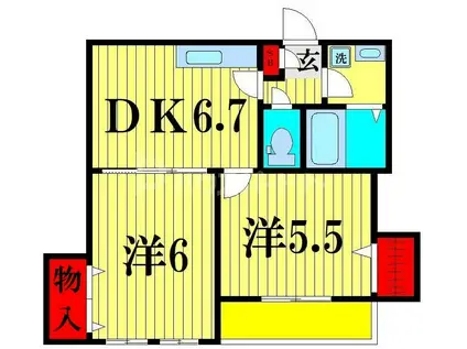コートメゾン(2DK/1階)の間取り写真