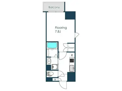 コンフィアンス流来(1K/5階)の間取り写真