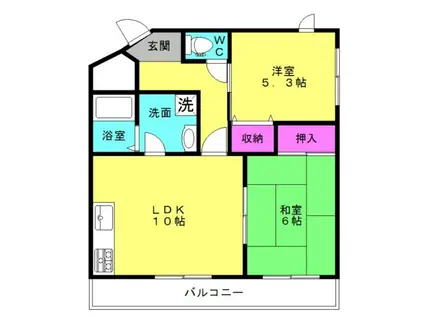 マンション雅(2LDK/2階)の間取り写真