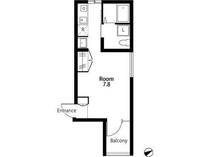 VLN2 YEBISU(ワンルーム/1階)の間取り写真
