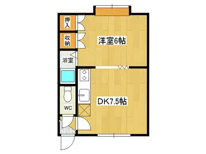ハイツあんり(1DK/1階)の間取り写真