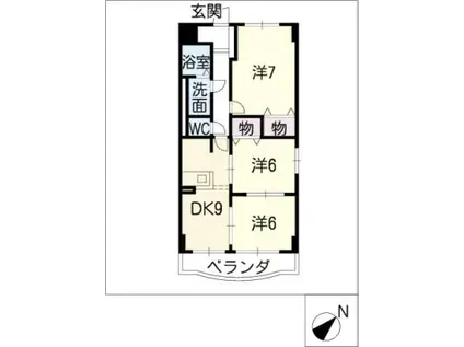 グランヴェール(3DK/3階)の間取り写真