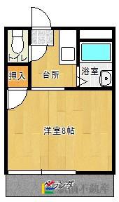 トレンディハイツ(1K/2階)の間取り写真