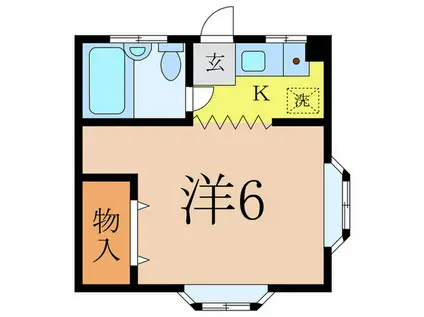 ヴェルメゾンひばりヶ丘(1K/2階)の間取り写真