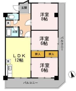 ベルティカル曙(3LDK/4階)の間取り写真